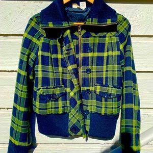 Teen Cropped Jacket Black/Green Size L